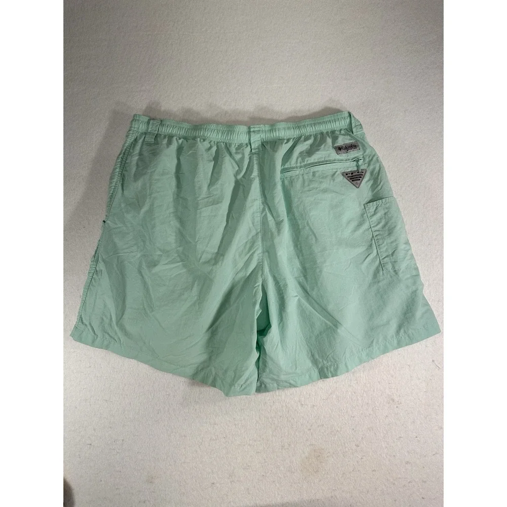 Columbia PFG Omni-Shade Men's Green Swim Shorts L Mesh Lined Drawstring Pocket